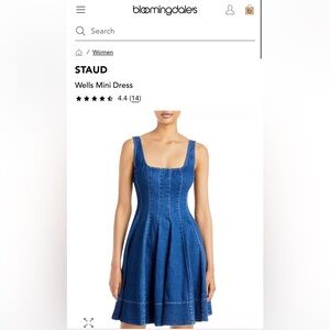 STAUD Denim Blue Mini Dress